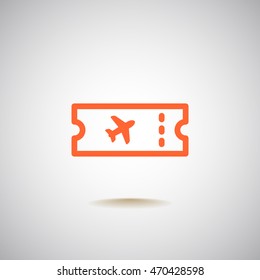  Ticket icon flat .