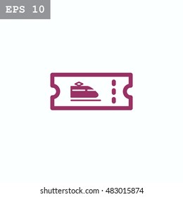  Ticket icon flat .