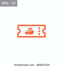 Ticket icon flat .