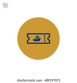 Ticket icon flat .