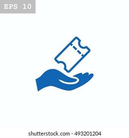  Ticket icon flat .