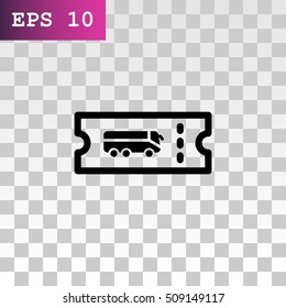  Ticket icon flat .