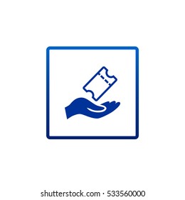  Ticket icon flat .
