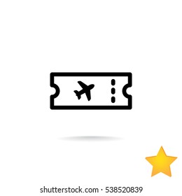  Ticket icon flat .