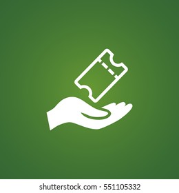  Ticket icon flat .