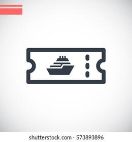 Ticket icon flat .