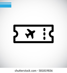  Ticket icon flat .