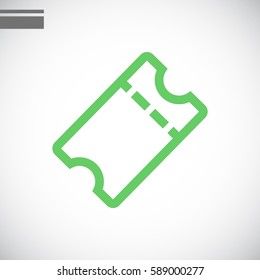  Ticket icon flat.