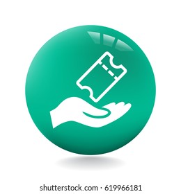  Ticket icon flat .