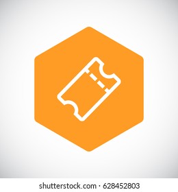 Ticket icon flat.