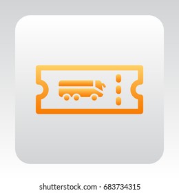  Ticket icon flat .