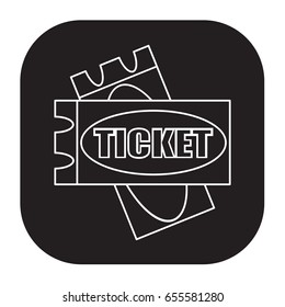 ticket icon flat black