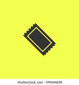 Ticket icon flat. Black pictogram on white background. Vector illustration symbol and bonus button