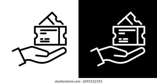 Ticket Icon Of Flat Black And White Style