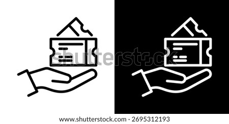 Ticket Icon Of Flat Black And White Style