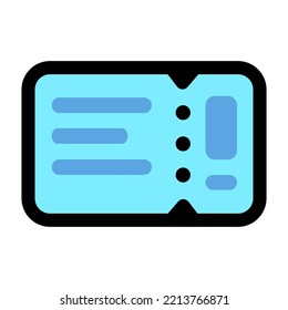 Ticket icon flat design isolated on white background