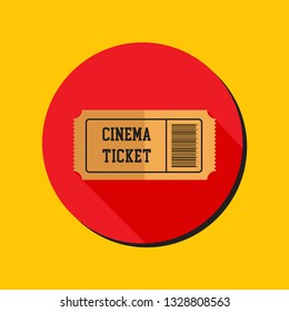 Ticket icon, flat design - Vector 
