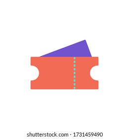 ticket icon flat design vector. isolated on white background