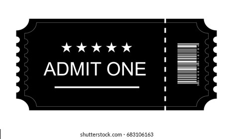 Ticket icon, Ticket flat on blank background, Vector illustration