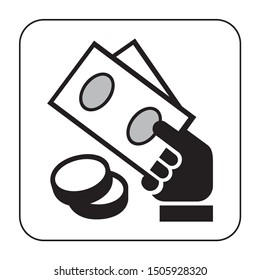 Ticket icon flat . Public transport ticket logo