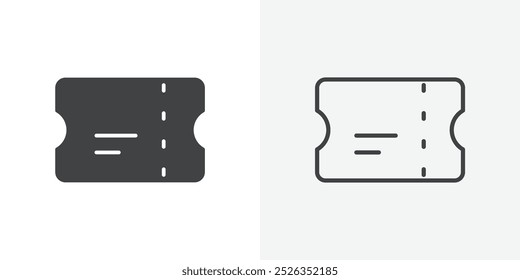 Ticket icon flat and simple set design