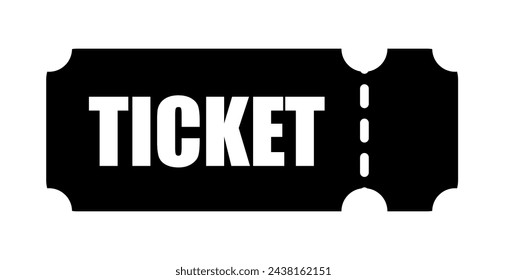 TIcket icon flat style black color