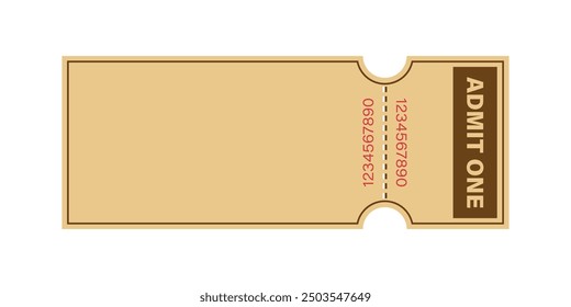 Ticket icon in flat style. Coupon vector illustration on isolated background. Admit one sign business concept.