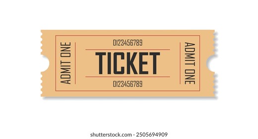 Ticket icon in flat style. Coupon vector illustration on isolated background. Admit one sign business concept.