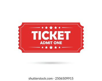 Ticket icon in flat style. Coupon vector illustration on isolated background. Admit one sign business concept.