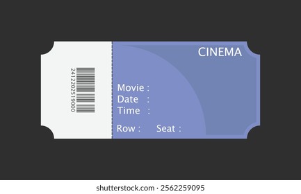 Ticket icon in flat style. Coupon vector illustration on isolated black background. Voucher sign business concept. ticket of cinema for movie. Template business.