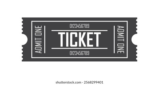 Ticket icon in flat style. Coupon vector illustration on isolated background. Admit one sign business concept.