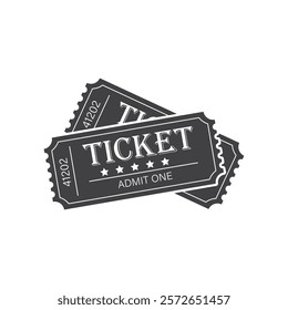 Ticket icon in flat style. Coupon vector illustration on isolated background. Admit one sign business concept.