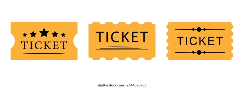 Ticket icon in flat style. Coupon vector illustration on isolated background.