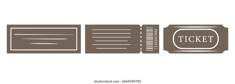 Ticket icon in flat style. Coupon vector illustration on isolated background.