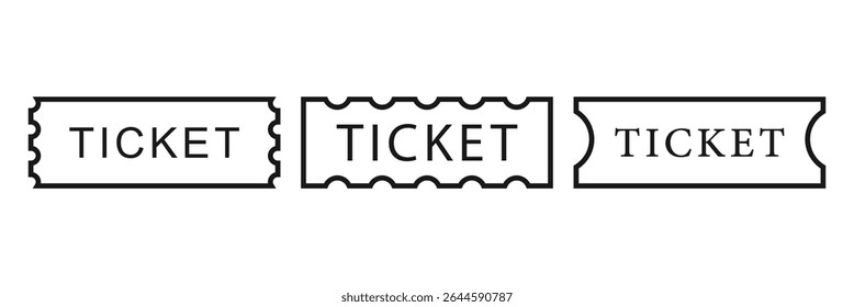 Ticket icon in flat style. Coupon vector illustration on isolated background.