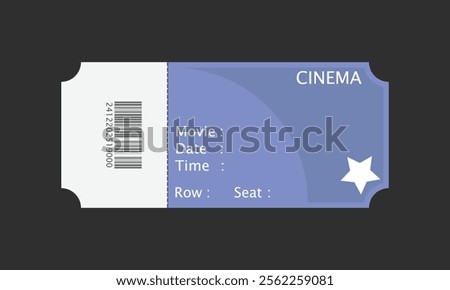 Ticket icon in flat style. Coupon vector illustration on isolated black background. Voucher sign business concept. ticket of cinema for movie. Template business.