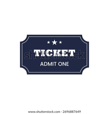 Ticket icon in flat style. Coupon vector illustration on an isolated background. Admit one sign business concept.