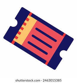 Un icono de ticket en un estilo plano sobre un fondo blanco
