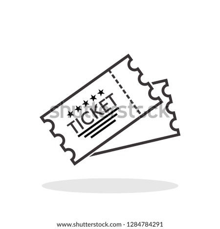 Ticket icon in flat style. Simple ticket symbol for your web site design, logo, app, UI Vector EPS 10.