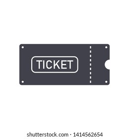 Ticket icon flat vector illustration