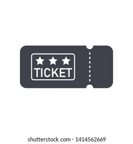 Ticket icon flat vector illustration