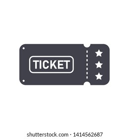 Ticket icon flat vector illustration