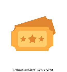 ticket icon, flat icon vector illustration isolated on white background. for the theme of transportation, cinema and others