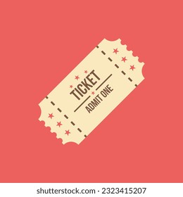 Ticket icon flat vector illustration.