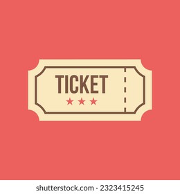 Ticket icon flat vector illustration.