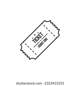 Ticket icon flat vector illustration.