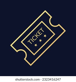 Ticketsymbol, flache Vektorgrafik.