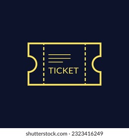 Ticket icon flat vector illustration.