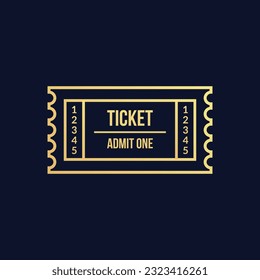 Ticket icon flat vector illustration.