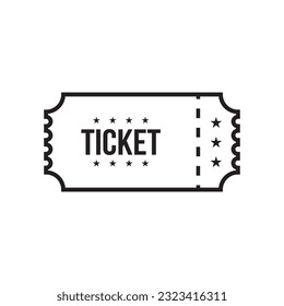 Ticket icon flat vector illustration.
